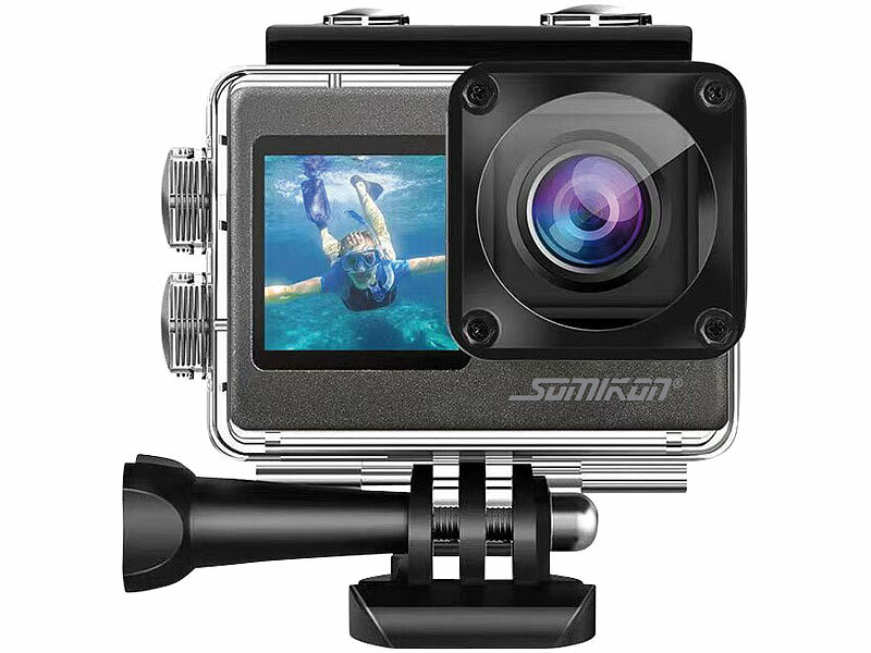 Somikon 6K-Actioncam DV-950.WiFi mit 2 Farbdisplays, WLAN (Die Bildrechte liegen bei dem Verfasser der Mitteilung.) Somikon 6K-Actioncam DV-950.WiFi mit 2 Farbdisplays, WLAN (Die Bildrechte liegen bei dem Verfasser der Mitteilung.)
