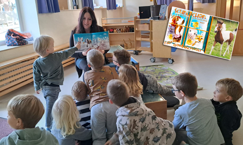 Autorin Ina Hilberg stellt Kindern die Abenteuer von"Schnütchen" Tessa und ihren Freunden vor (Die Bildrechte liegen bei dem Verfasser der Mitteilung.)
