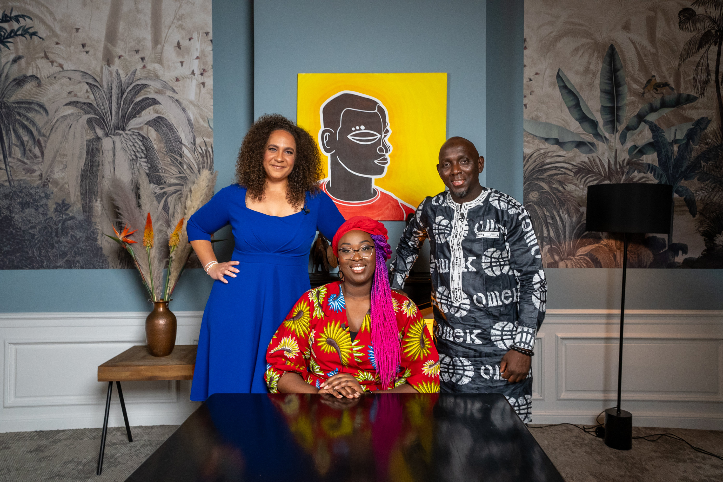 Vivian Acquah, Dr. Marcia Goddard und Kemo Camara bei Cooking Back to Our Roots Vivian Acquah, Dr. Marcia Goddard und Kemo Camara bei Cooking Back to Our Roots