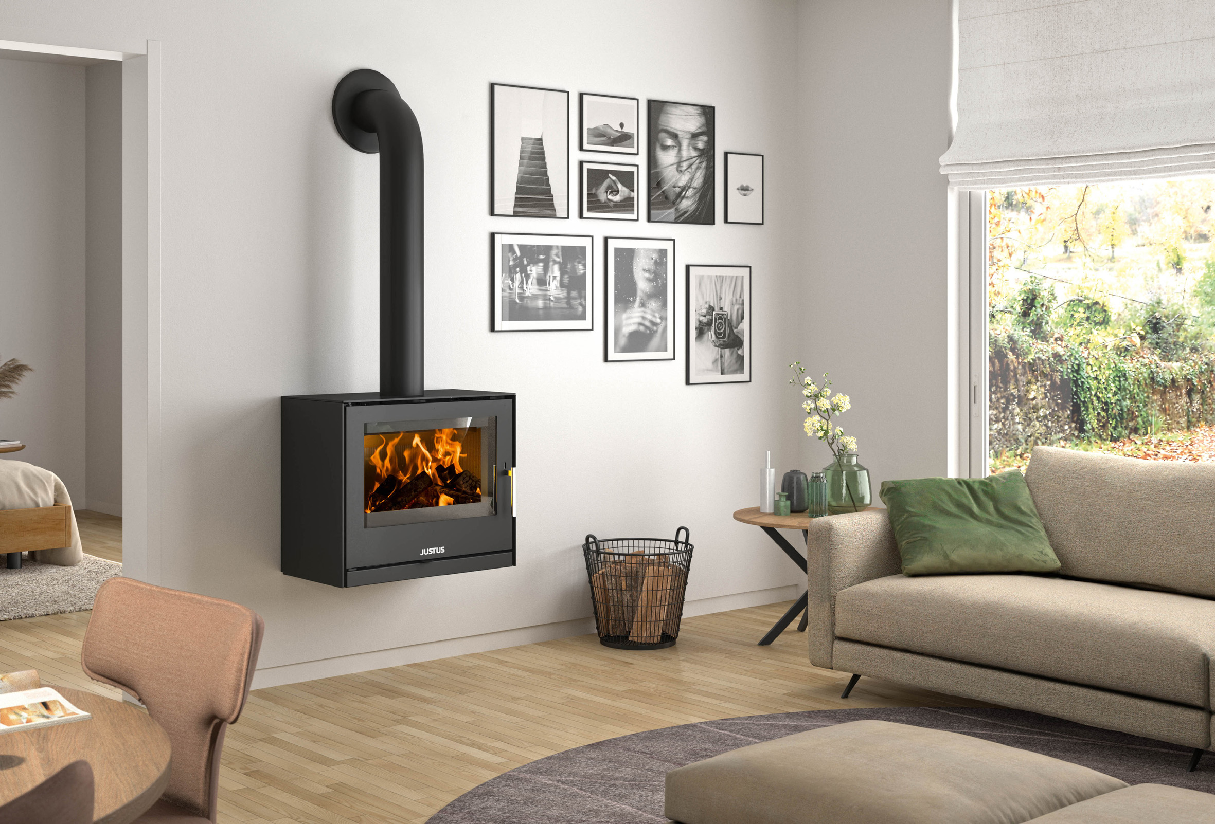 Feuer im Rechteck: An der Wand, mit stabilem Fuß, auf kompakter Box oder schlanken Holzbeinen (Die Bildrechte liegen bei dem Verfasser der Mitteilung.)