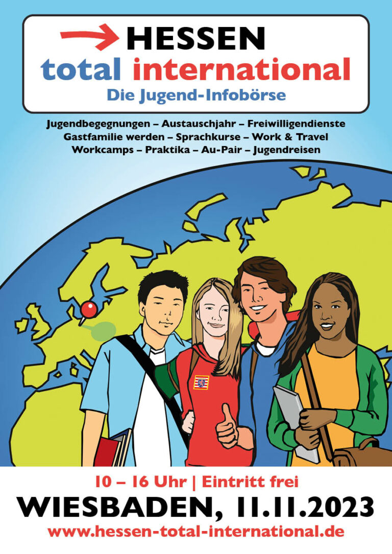 Hessen total international: Kostenlose Jugend-Infobörse für Hessen in Wiesbaden am 11.11.23 (Die Bildrechte liegen bei dem Verfasser der Mitteilung.) Hessen total international: Kostenlose Jugend-Infobörse für Hessen in Wiesbaden am 11.11.23 (Die Bildrechte liegen bei dem Verfasser der Mitteilung.)