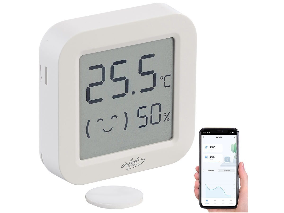 infactory Mini-Thermo-/Hygrometer, Komfort-Anzeige, LCD-Display (Die Bildrechte liegen bei dem Verfasser der Mitteilung.) infactory Mini-Thermo-/Hygrometer, Komfort-Anzeige, LCD-Display (Die Bildrechte liegen bei dem Verfasser der Mitteilung.)