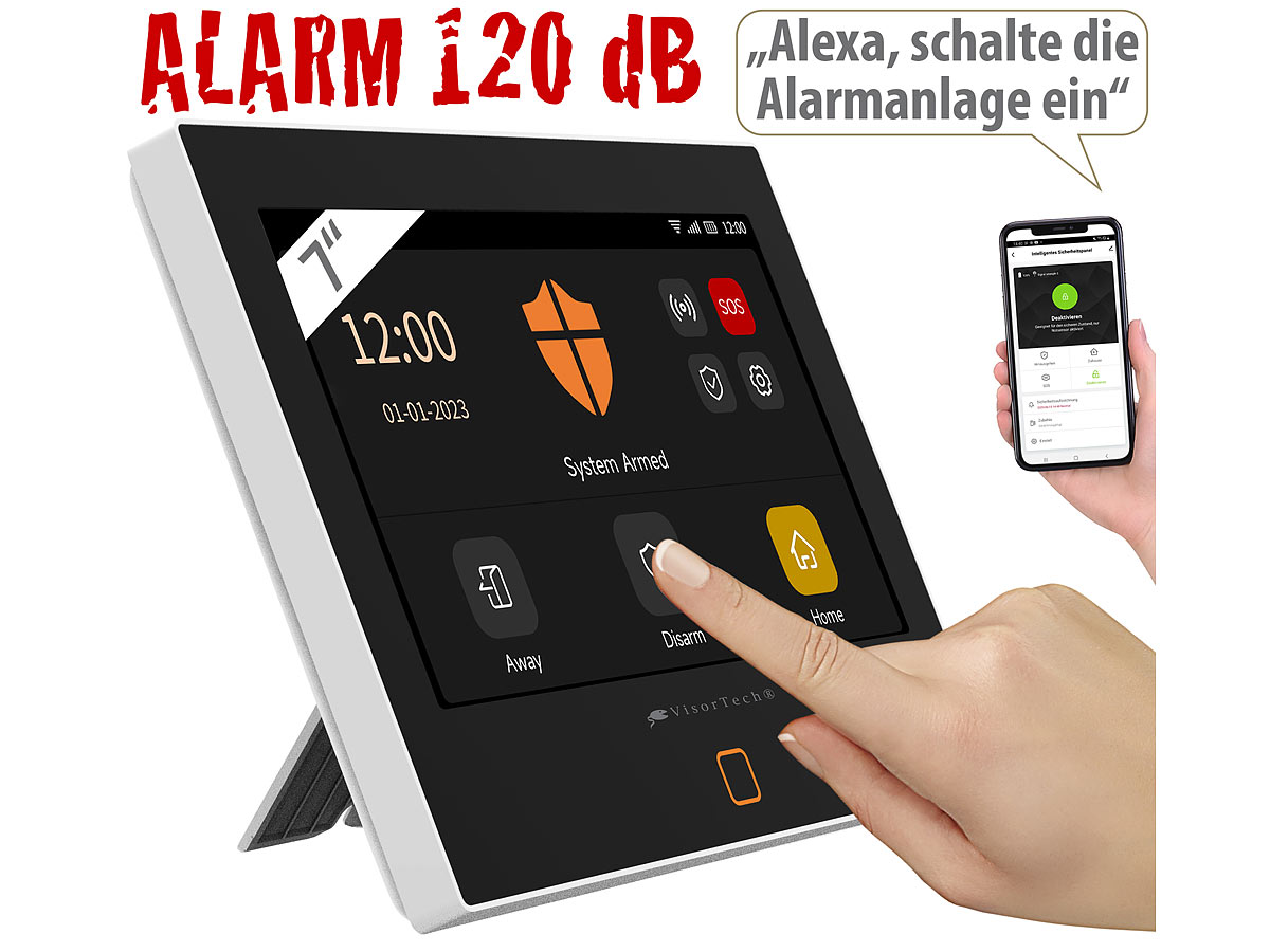 VisorTech WLAN-/4G-Alarmanlage XMD-5500.wifi, IPS-Touch-Display (Die Bildrechte liegen bei dem Verfasser der Mitteilung.) VisorTech WLAN-/4G-Alarmanlage XMD-5500.wifi, IPS-Touch-Display (Die Bildrechte liegen bei dem Verfasser der Mitteilung.)