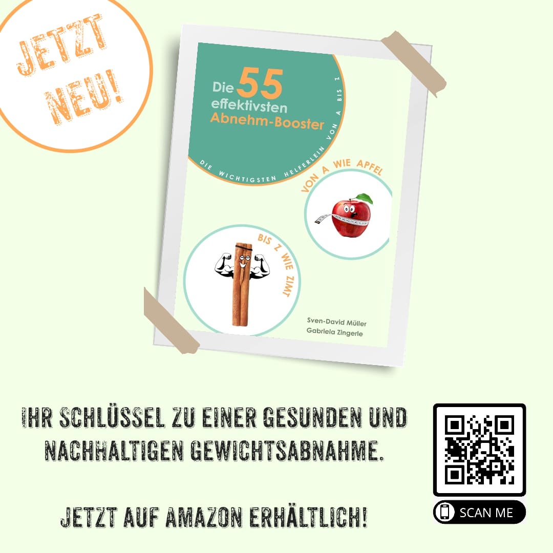 Die 55 effektivsten Abnehmbooster von Sven-David Müller und Gabriela Zingerle (Die Bildrechte liegen bei dem Verfasser der Mitteilung.) Die 55 effektivsten Abnehmbooster von Sven-David Müller und Gabriela Zingerle (Die Bildrechte liegen bei dem Verfasser der Mitteilung.)