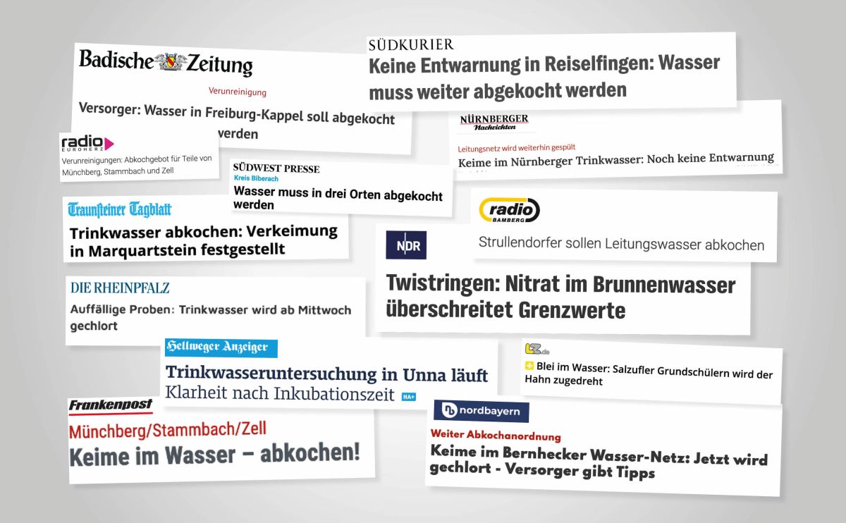 Trinkwasseralarm in Deutschland (© truu GmbH) Trinkwasseralarm in Deutschland (© truu GmbH)
