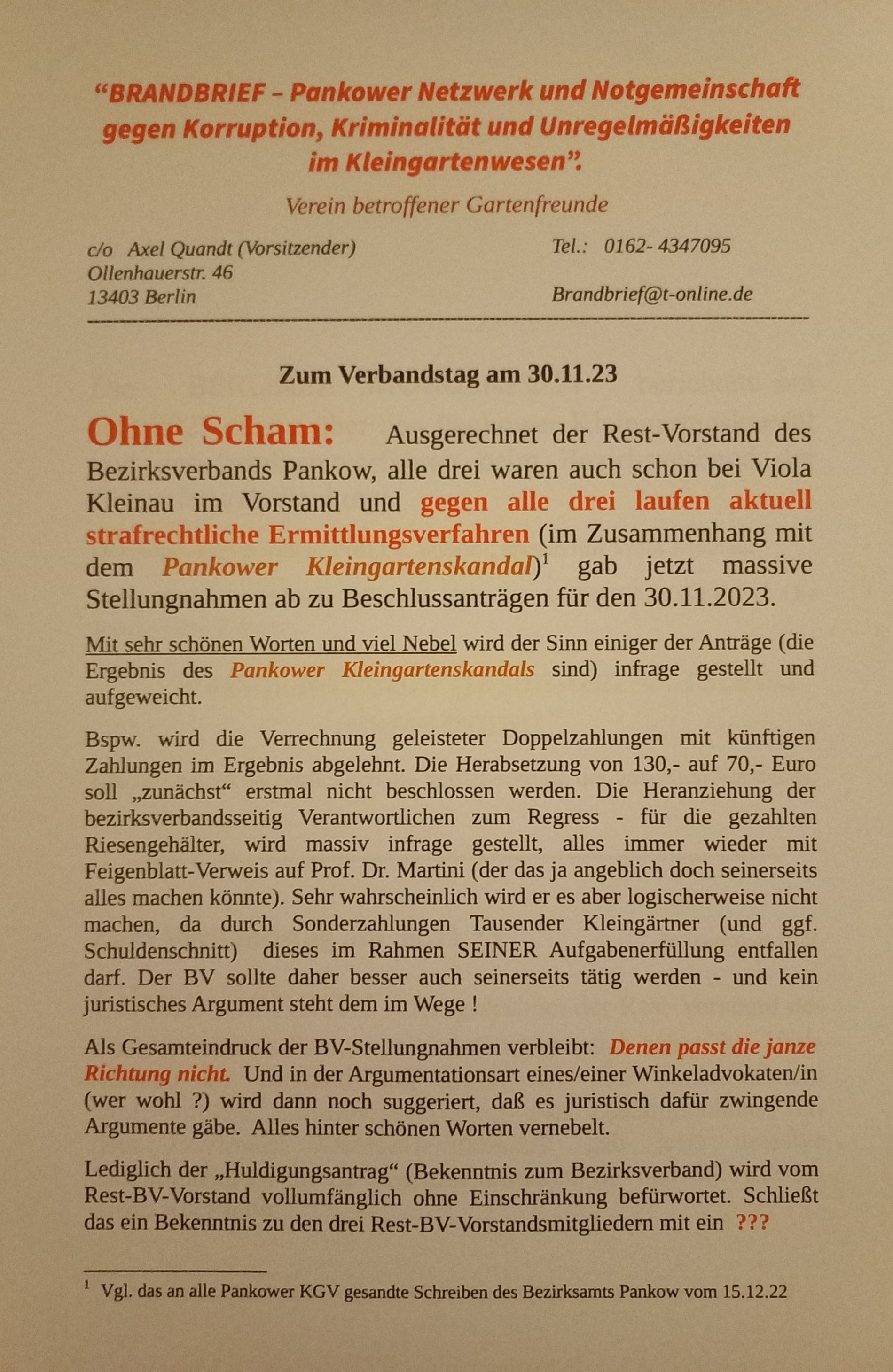 Massive Einflußnahmeversuche auf die Abstimmungen beim Verbandstag am 30.11.2023. Massive Einflußnahmeversuche auf die Abstimmungen beim Verbandstag am 30.11.2023.