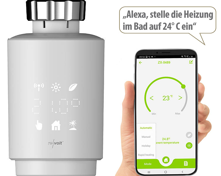 revolt Programmierbares WLAN-Heizkörperthermostat (Die Bildrechte liegen bei dem Verfasser der Mitteilung.) revolt Programmierbares WLAN-Heizkörperthermostat (Die Bildrechte liegen bei dem Verfasser der Mitteilung.)