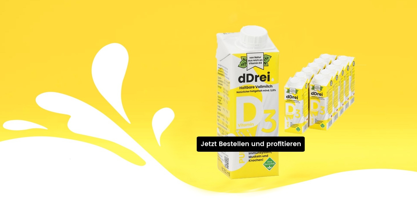 Milch mit Vitamin D3 (Die Bildrechte liegen bei dem Verfasser der Mitteilung.)