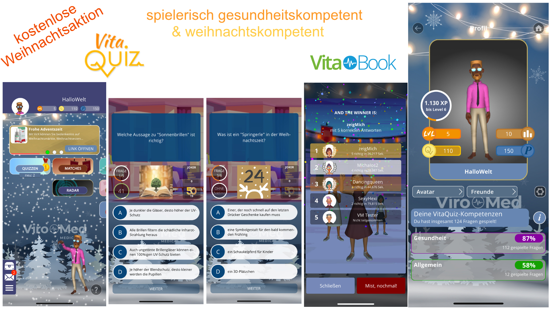 Spielerisches Advents-Special mit VitaQuiz mit Gesundheits- und Weihnachtswissen