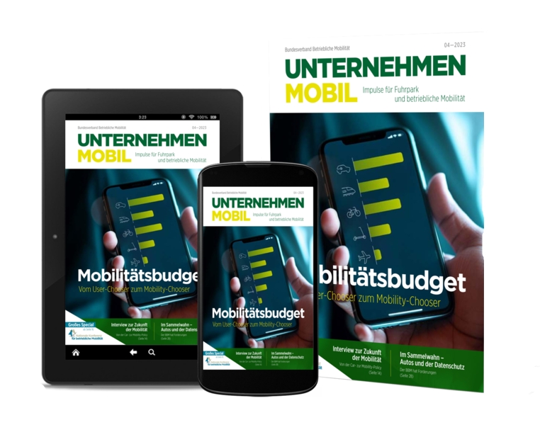 Unter dem Titelthema"Mobilitätsbudget" ist die aktuelle Ausgabe von UNTERNEHMEN MOBIL erschienen. (Die Bildrechte liegen bei dem Verfasser der Mitteilung.)