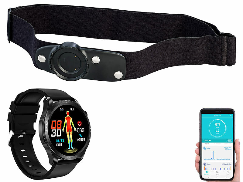 medicals Fitness-Smartwatch SW-500 plus optionalem Brustgurt , www.pearl.de (Die Bildrechte liegen bei dem Verfasser der Mitteilung.) medicals Fitness-Smartwatch SW-500 plus optionalem Brustgurt , www.pearl.de (Die Bildrechte liegen bei dem Verfasser der Mitteilung.)