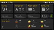 Screenshot aus der YellowFox-Fahrerbewertung in der Ansicht für Fahrer. Bild: YellowFox Screenshot aus der YellowFox-Fahrerbewertung in der Ansicht für Fahrer. Bild: YellowFox