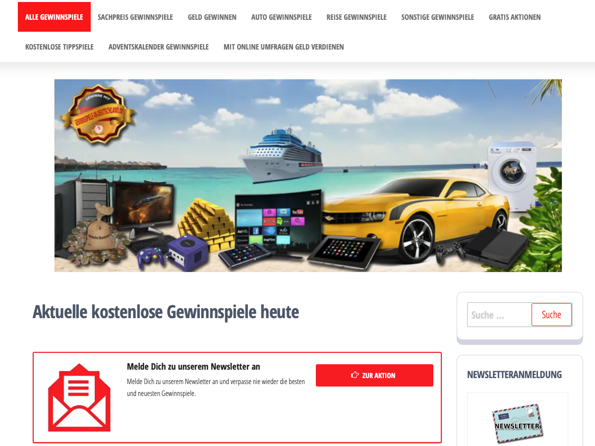 Gewinnspiele in Deutschland Gewinnspiele in Deutschland