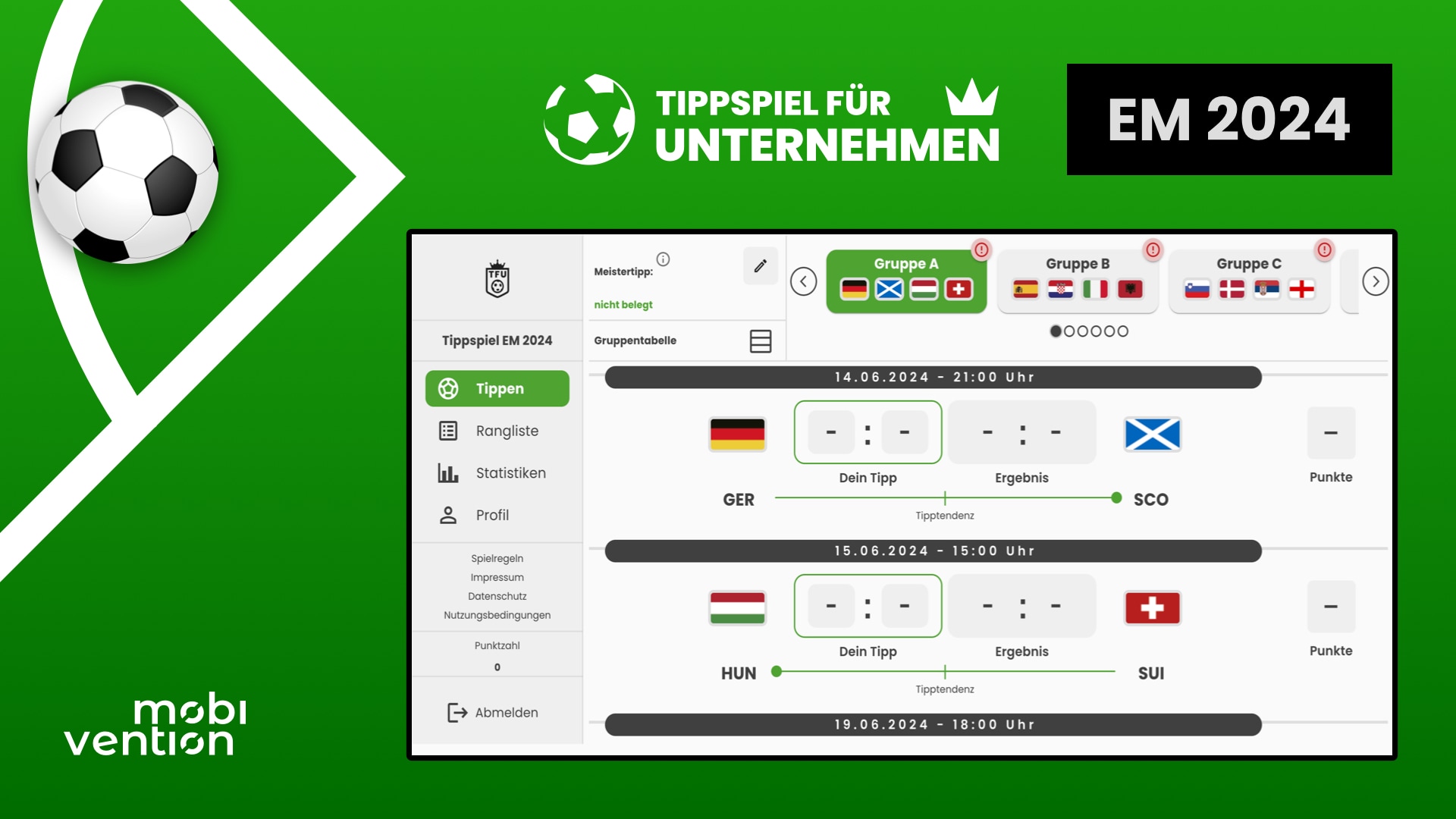 Tippspiel für Unternehmen EM 2024 (Die Bildrechte liegen bei dem Verfasser der Mitteilung.)