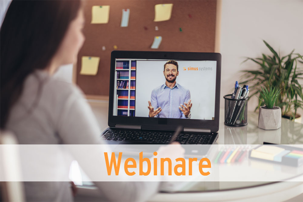 Die Webinare von simus systems zeigen, wo heute, wo Sie morgen Effizienz gewinnen können. (Bildquelle: simus systems GmbH, Karlsruhe) Die Webinare von simus systems zeigen, wo heute, wo Sie morgen Effizienz gewinnen können. (Bildquelle: simus systems GmbH, Karlsruhe)