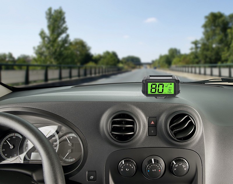 Lescars Funk-OBD2-Geschwindigkeitsmesser mit Solar-LCD-Display, 12 Volt, www.pearl.de (Die Bildrechte liegen bei dem Verfasser der Mitteilung.)