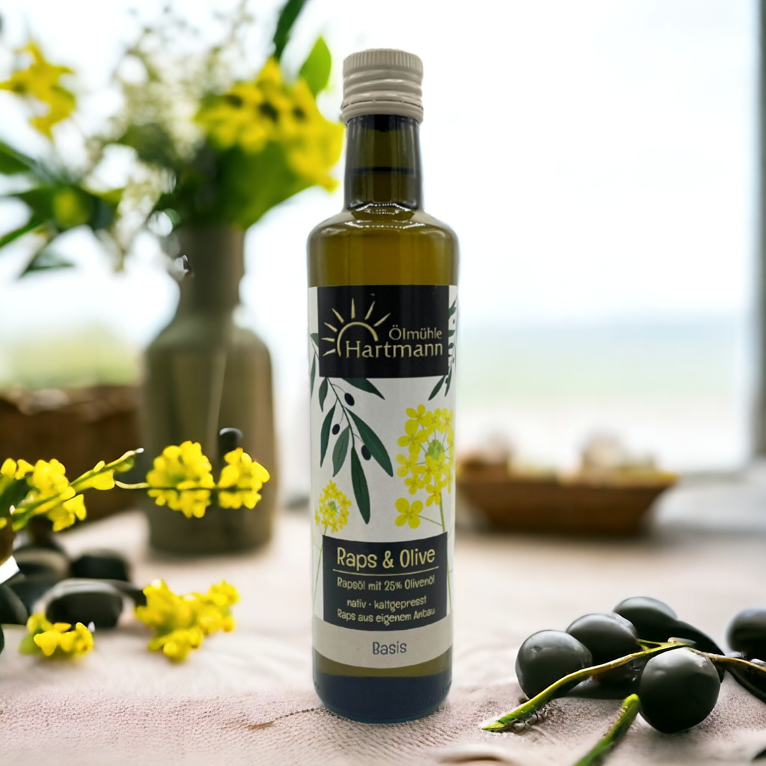 Das neue Raps& Olive -Öl derÖlmühle Hartmann (Die Bildrechte liegen bei dem Verfasser der Mitteilung.)