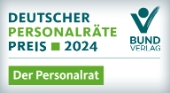 Deutscher Personalräte-Preis 2024 (Die Bildrechte liegen bei dem Verfasser der Mitteilung.) Deutscher Personalräte-Preis 2024 (Die Bildrechte liegen bei dem Verfasser der Mitteilung.)
