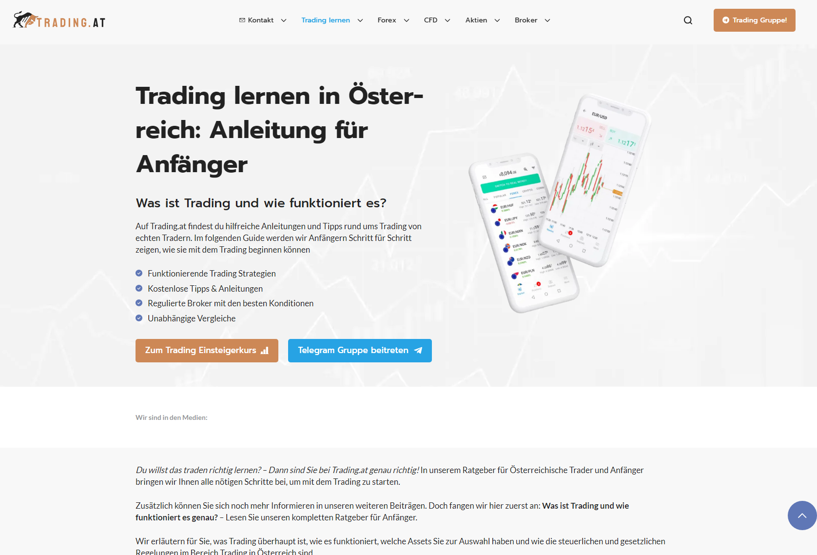 Trading.at - Das neue Portal für Traders aus Österreich bietet Strategien, Anleitungen und Tipps zum traden lernen Trading.at - Das neue Portal für Traders aus Österreich bietet Strategien, Anleitungen und Tipps zum traden lernen
