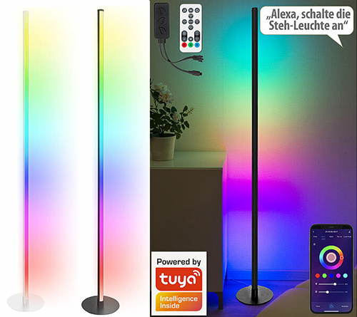 Luminea Home Control WLAN-Steh-/Eck-Leuchten, RGB-IC-LEDs, 12 W, dimmbar, App, 155 cm, www.pearl.de (Die Bildrechte liegen bei dem Verfasser der Mitteilung.) Luminea Home Control WLAN-Steh-/Eck-Leuchten, RGB-IC-LEDs, 12 W, dimmbar, App, 155 cm, www.pearl.de (Die Bildrechte liegen bei dem Verfasser der Mitteilung.)