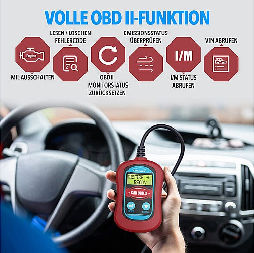 Lescars OBD2-Diagnosegerät OD-170 zum Auslesen und Löschen von Fehlercodes, www.pearl.de (Die Bildrechte liegen bei dem Verfasser der Mitteilung.)