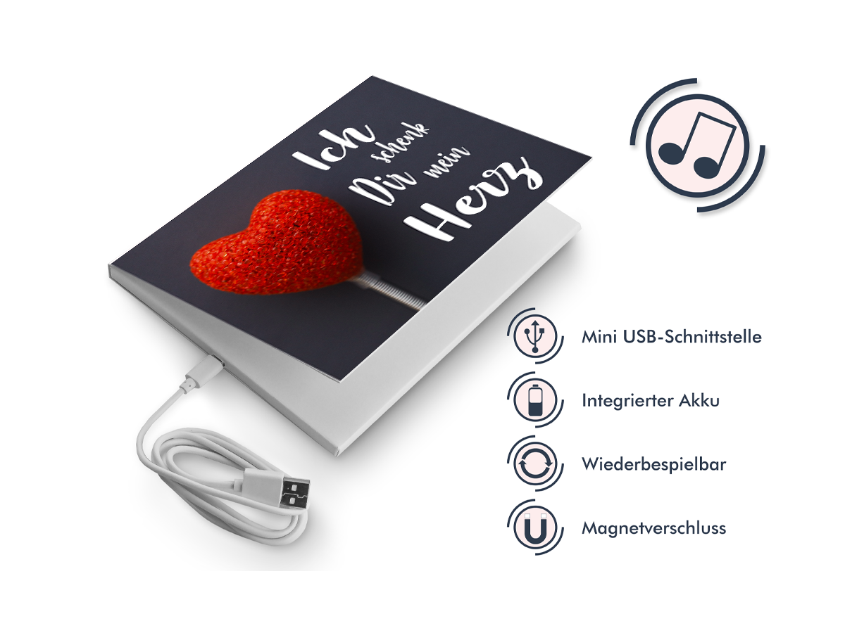 SoundGreets Audio Grußkarte inkl. USB Kabel