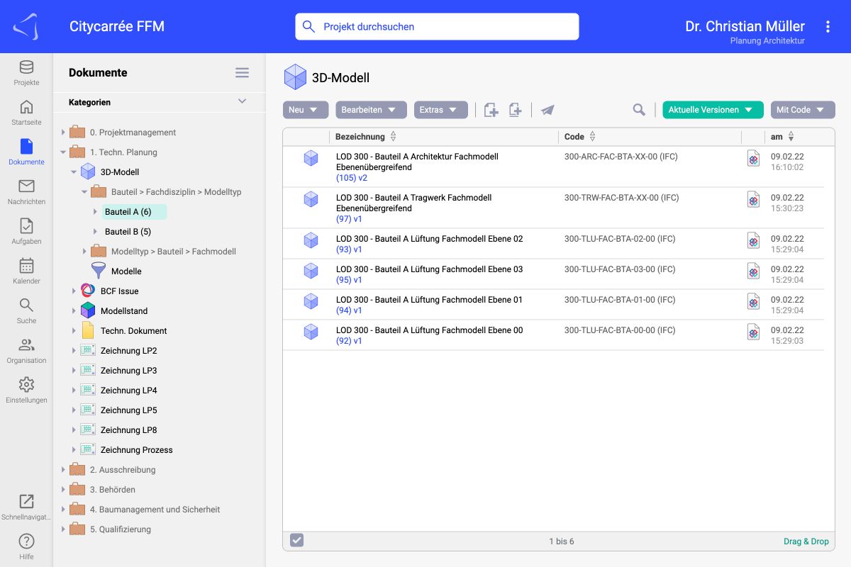 Interface der AWARO CDE mit neuem Header und Modulleiste Interface der AWARO CDE mit neuem Header und Modulleiste