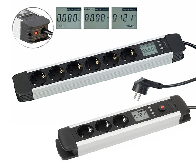 revolt 3-fach bzw. 6-fach-Alu-Steckdosenleiste mit Stromverbrauchszähler, LCD-Display, www.pearl.de (Die Bildrechte liegen bei dem Verfasser der Mitteilung.) revolt 3-fach bzw. 6-fach-Alu-Steckdosenleiste mit Stromverbrauchszähler, LCD-Display, www.pearl.de (Die Bildrechte liegen bei dem Verfasser der Mitteilung.)