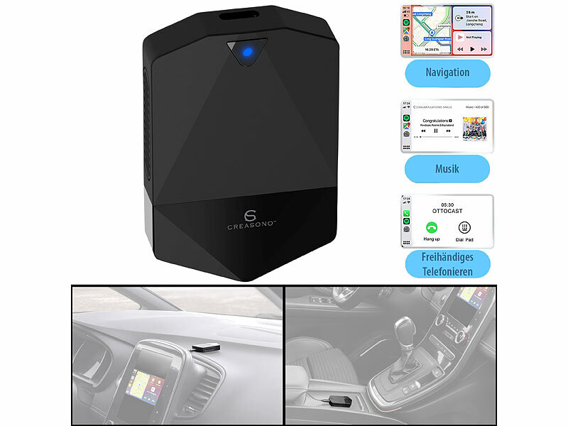 Creasono WLAN-Adapter für Apple CarPlay-Geräte mit USB, Plug and Play, 5,8 GHz, www.pearl.de (Die Bildrechte liegen bei dem Verfasser der Mitteilung.) Creasono WLAN-Adapter für Apple CarPlay-Geräte mit USB, Plug and Play, 5,8 GHz, www.pearl.de (Die Bildrechte liegen bei dem Verfasser der Mitteilung.)