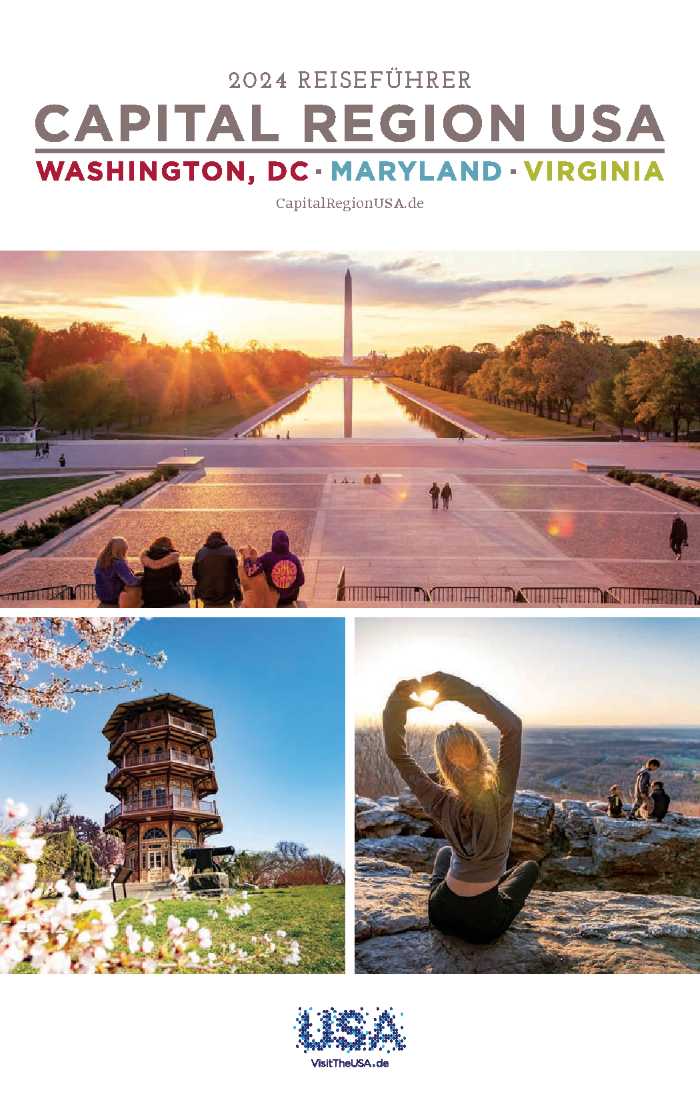 Der neue Reiseführer 2024 für die Hauptstadtregion der USA ist ab sofort kostenlos erhältlich. (Die Bildrechte liegen bei dem Verfasser der Mitteilung.) Der neue Reiseführer 2024 für die Hauptstadtregion der USA ist ab sofort kostenlos erhältlich. (Die Bildrechte liegen bei dem Verfasser der Mitteilung.)