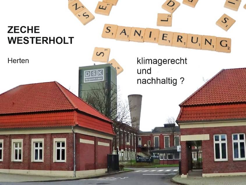 Eingangsbereich der ehemaligen Zeche Westerholt (Die Bildrechte liegen bei dem Verfasser der Mitteilung.) Eingangsbereich der ehemaligen Zeche Westerholt (Die Bildrechte liegen bei dem Verfasser der Mitteilung.)