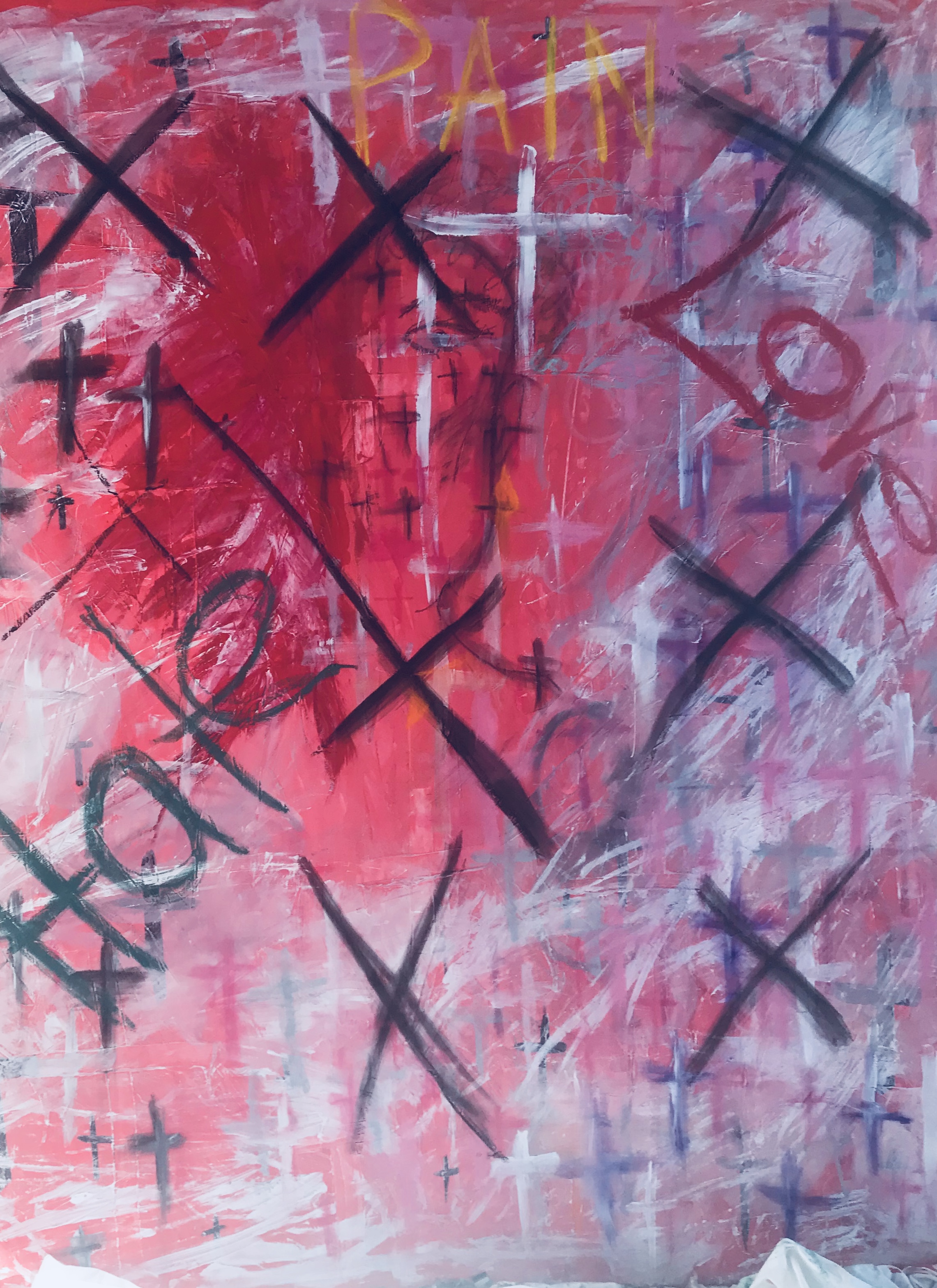 Pain – Hate – Love, Acrylic on Canvas Pain – Hate – Love, Acrylic on Canvas