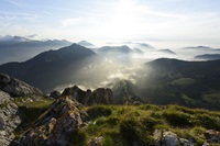 Sonnenaufgang über den Bergen (Hotel Bergblick)