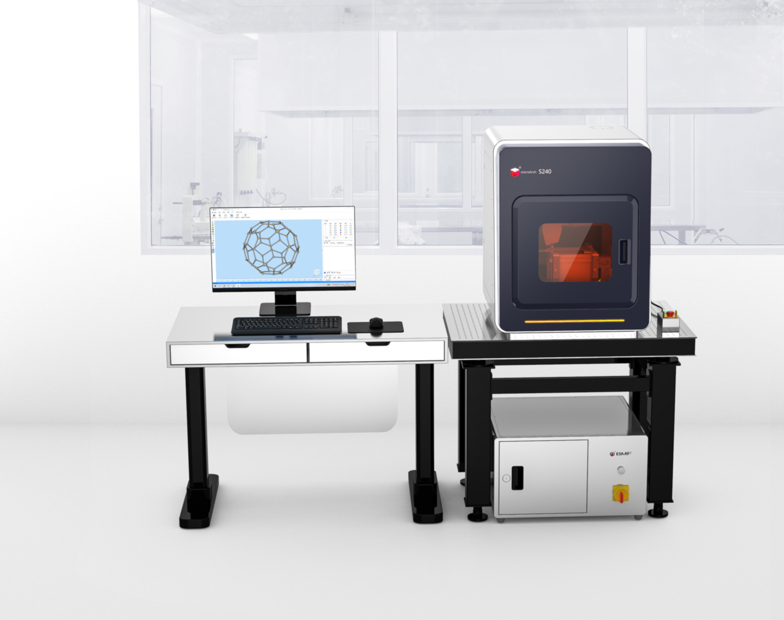 Der microArch S240 druckt mit 10µm präzise Mikrobauteile als Prototypen oder Kleinserien (Bildquelle: BMF Precision Inc.)