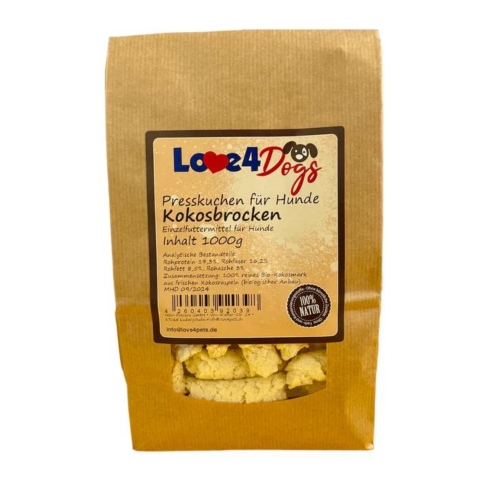 Kokosmark Hundeleckerli (Die Bildrechte liegen bei dem Verfasser der Mitteilung.)