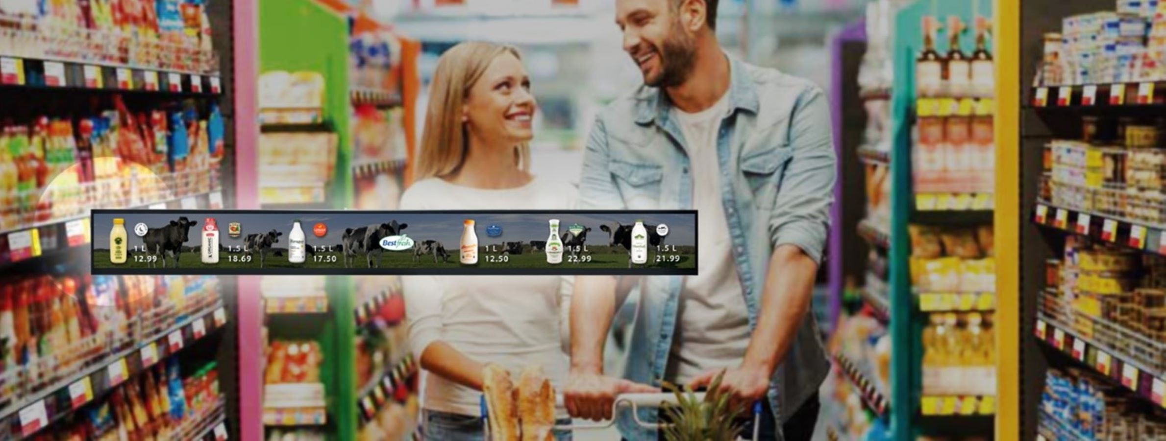 Im Breitbildformat lassen sich Inhalte am Point-of-Sale deutlich flexibler und raumsparender darstellen Im Breitbildformat lassen sich Inhalte am Point-of-Sale deutlich flexibler und raumsparender darstellen