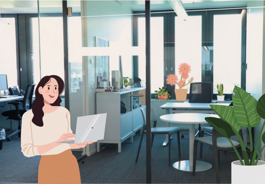 Lily vor ihrem Büro mit den neuen Pflanzen (Die Bildrechte liegen bei dem Verfasser der Mitteilung.) Lily vor ihrem Büro mit den neuen Pflanzen (Die Bildrechte liegen bei dem Verfasser der Mitteilung.)