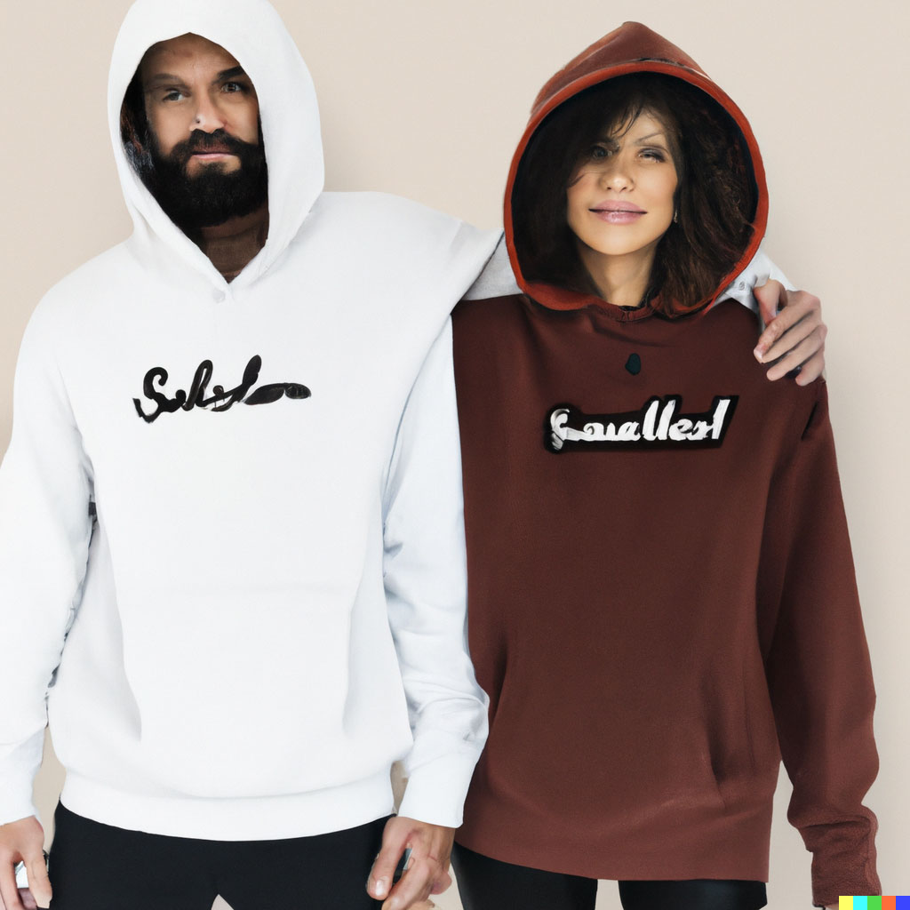 partnerhoodies selbst gestalten (Die Bildrechte liegen bei dem Verfasser der Mitteilung.)