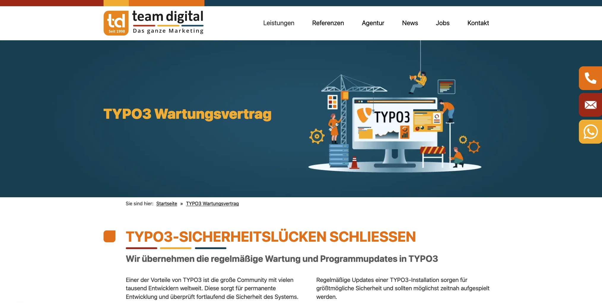 Die Internetseite zum Thema„Wartungsvertrag“der mittelhessischen Agentur (Die Bildrechte liegen bei dem Verfasser der Mitteilung.) Die Internetseite zum Thema„Wartungsvertrag“der mittelhessischen Agentur (Die Bildrechte liegen bei dem Verfasser der Mitteilung.)
