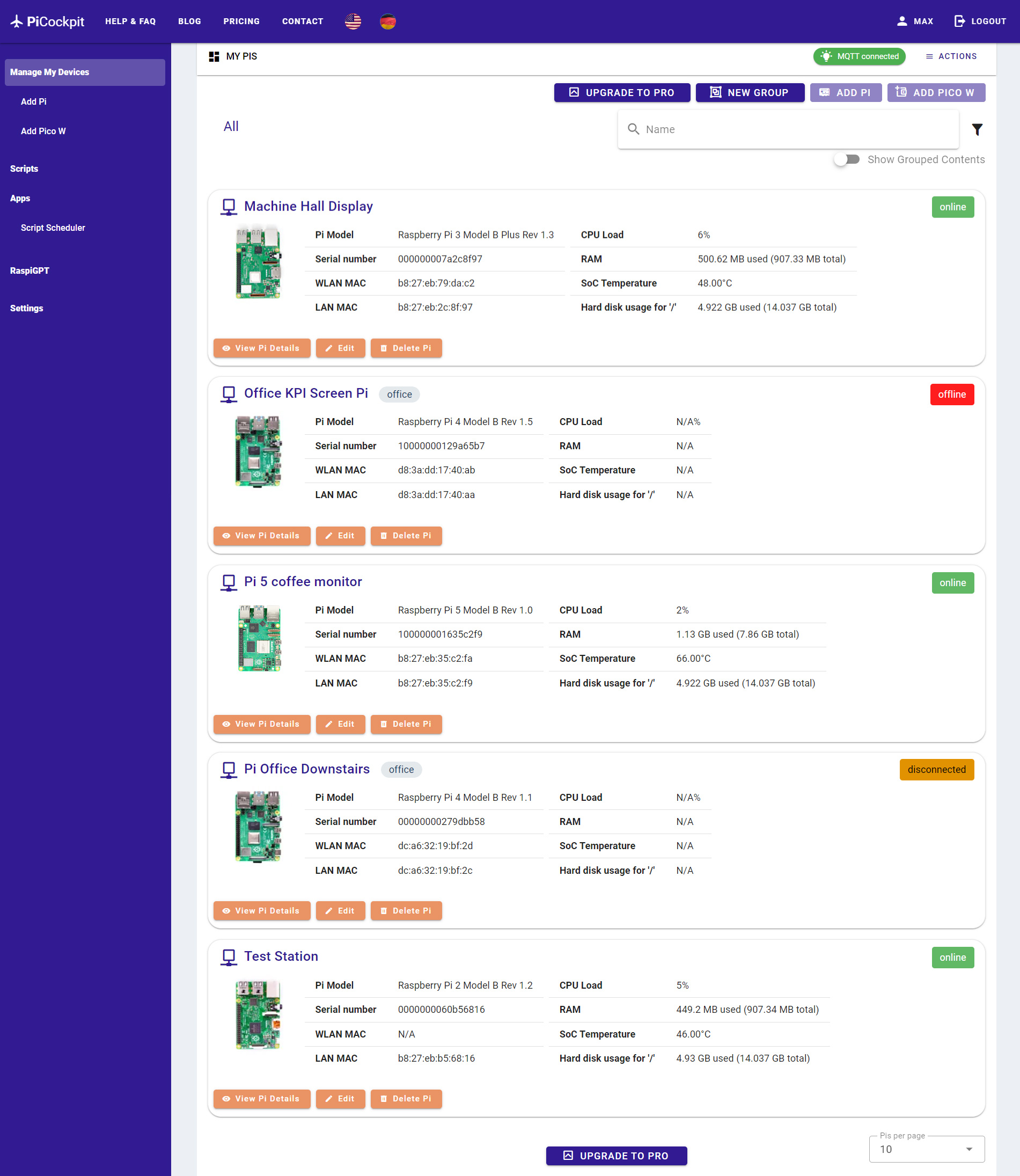 PiCockpit: Management vieler Raspberry Pis unter einer Web-Oberfläche (Bildquelle: pi3g) PiCockpit: Management vieler Raspberry Pis unter einer Web-Oberfläche (Bildquelle: pi3g)