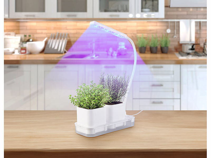 PEARL Mini-Gewächs-& Anzucht-Station PAS-30, 2 Töpfe, Wachstums-LEDs& Wassertank, www.pearl.de (Die Bildrechte liegen bei dem Verfasser der Mitteilung.)