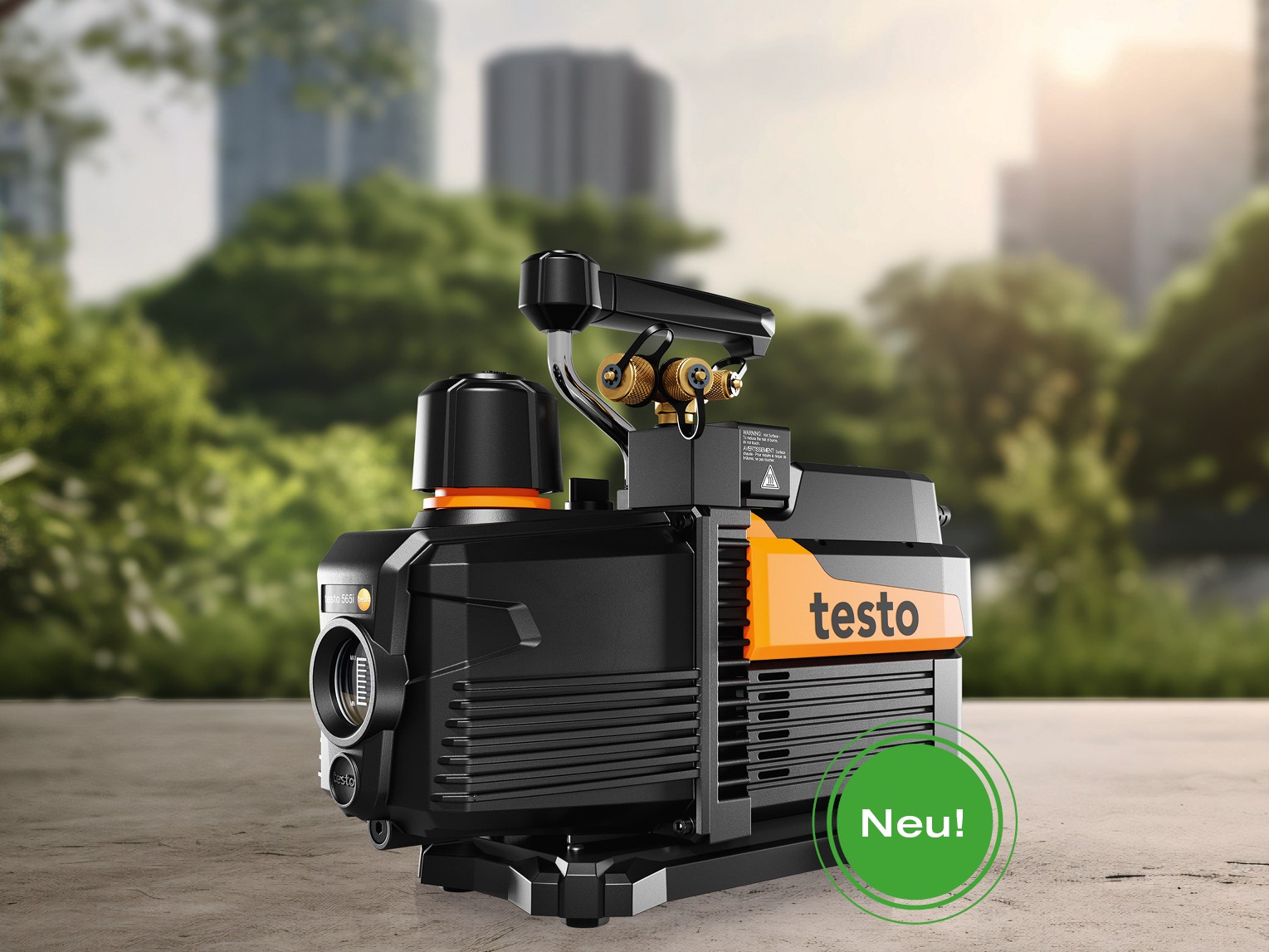 testo 565i–die weltweit erste Vakuumpumpe für vollautomatische Evakuierungen. (Bildquelle: Testo SE& Co. KGaA) testo 565i–die weltweit erste Vakuumpumpe für vollautomatische Evakuierungen. (Bildquelle: Testo SE& Co. KGaA)