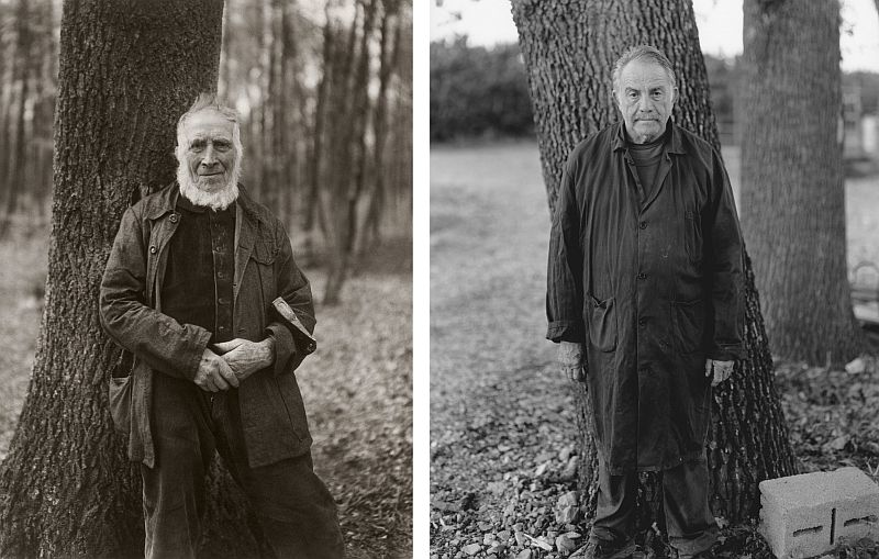 August Sander: Holzfäller, 1931 (li.), Francesco Neri, Pieve Corleto, 20.10.2022 (re) (Bildquelle:©Photogr. Slg./SK Stiftung Kultur; Francesco Neri) August Sander: Holzfäller, 1931 (li.), Francesco Neri, Pieve Corleto, 20.10.2022 (re) (Bildquelle:©Photogr. Slg./SK Stiftung Kultur; Francesco Neri)