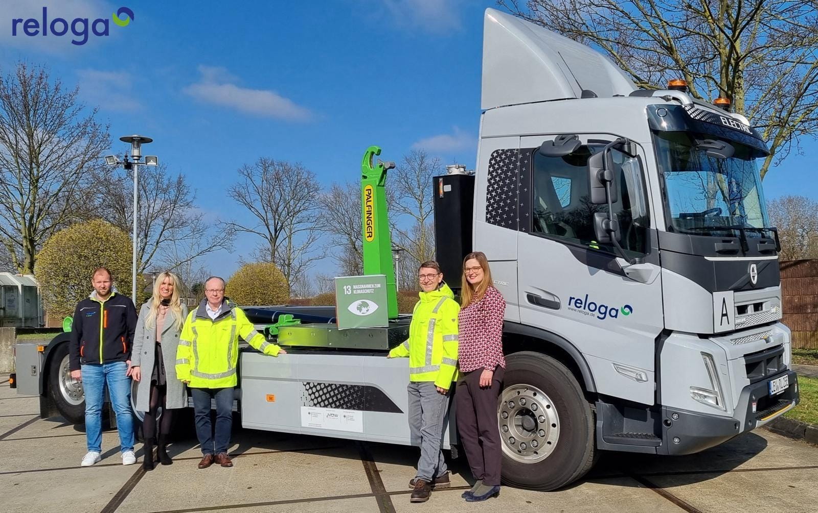 Ab sofort hat die RELOGA-Flotte einen Elektro-Abroll-LKW mit 540 kWh Batteriekapazität und 200km Reichweite