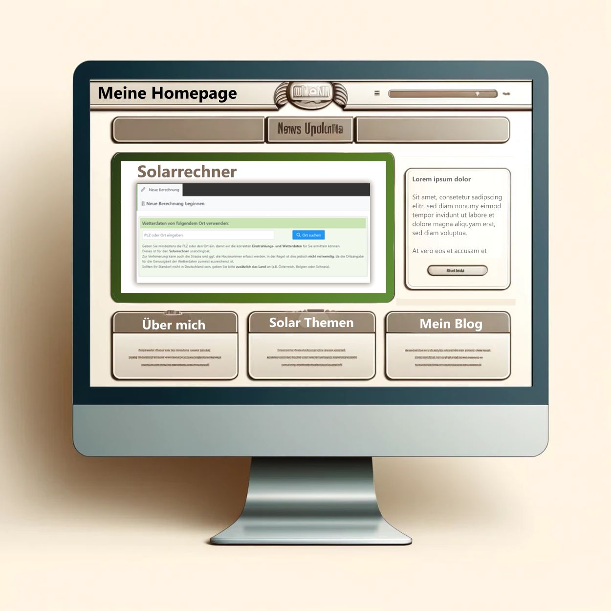 Solarrechner für die eigene Homepage (Die Bildrechte liegen bei dem Verfasser der Mitteilung.)