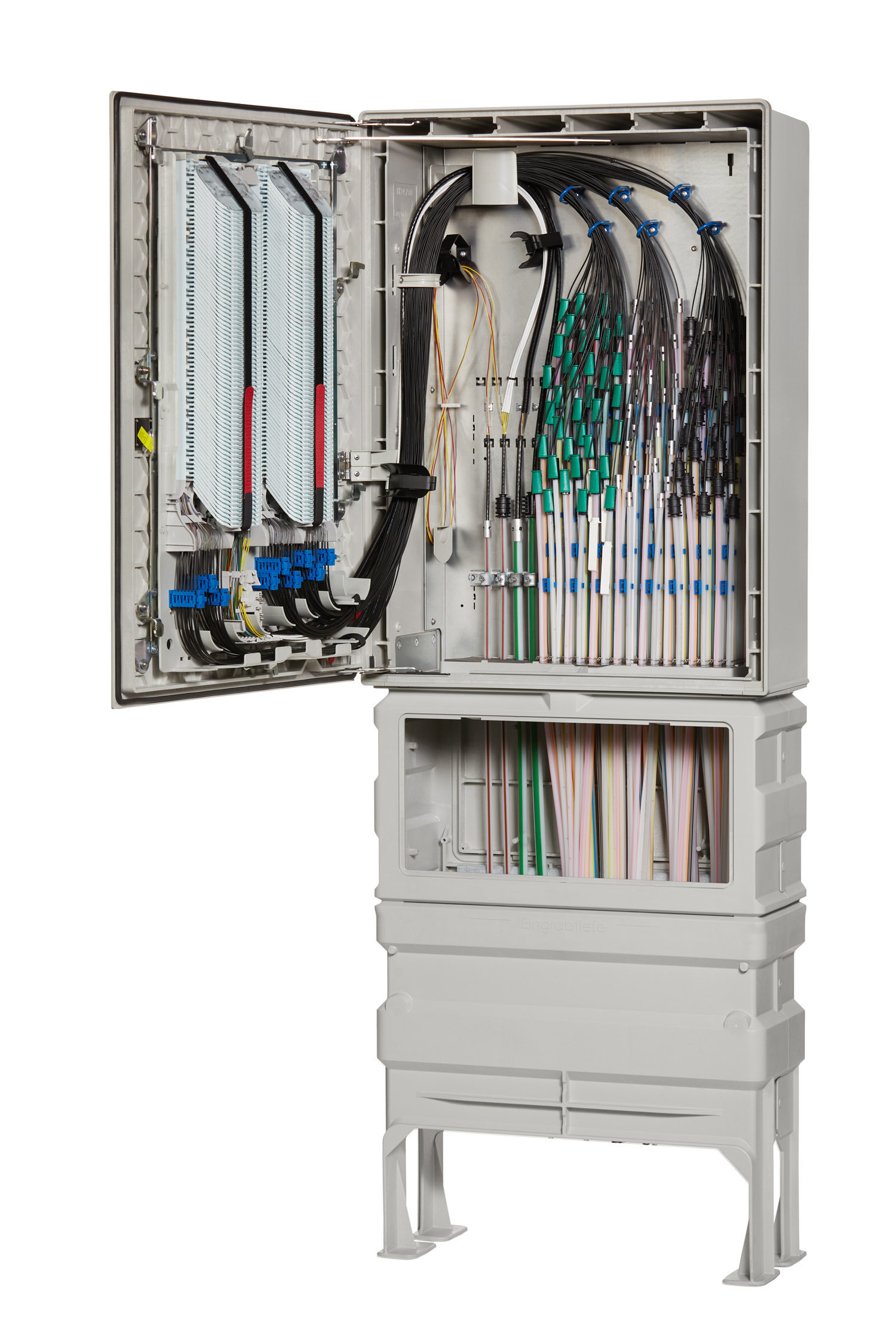 Ein Glasfaser-Netzverteiler von Langmatz mit dem neuen Fasermanagement-System 3.0. (Bildquelle: Langmatz)