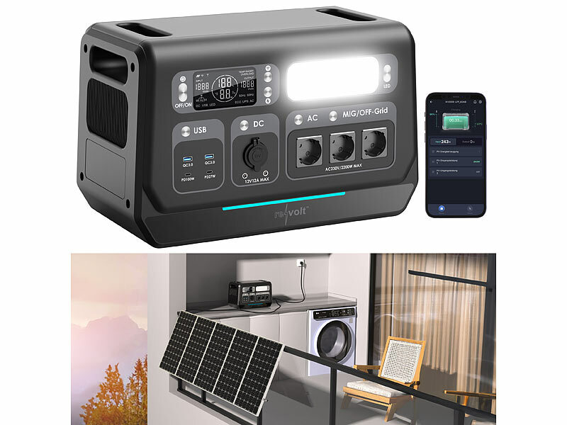 revolt 2in1-On-Grid-Powerstation& Solar-Konverter HSG-2048, www.pearl.de (Die Bildrechte liegen bei dem Verfasser der Mitteilung.) revolt 2in1-On-Grid-Powerstation& Solar-Konverter HSG-2048, www.pearl.de (Die Bildrechte liegen bei dem Verfasser der Mitteilung.)