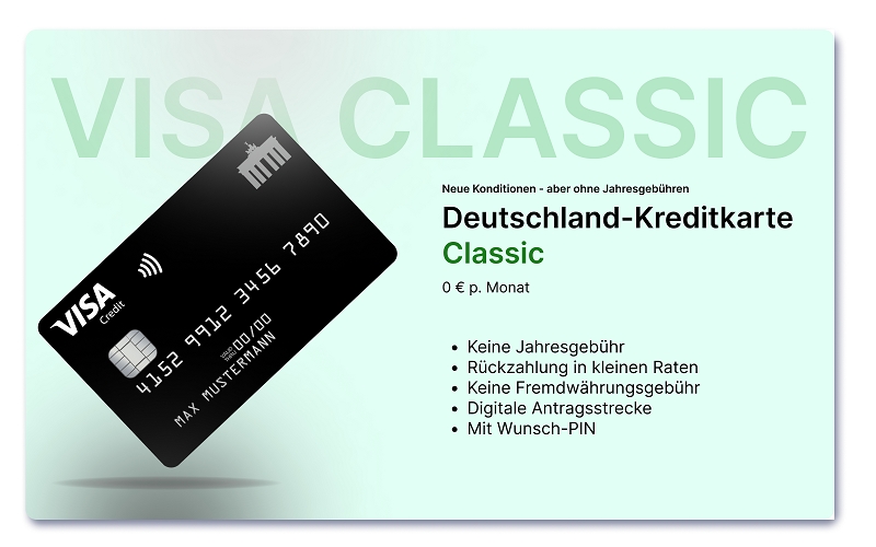 Neue Konditionen: Aber Deutschland-Kreditkarte Classic bleibt weiterhin ohne Jahresgebühr (Die Bildrechte liegen bei dem Verfasser der Mitteilung.) Neue Konditionen: Aber Deutschland-Kreditkarte Classic bleibt weiterhin ohne Jahresgebühr (Die Bildrechte liegen bei dem Verfasser der Mitteilung.)