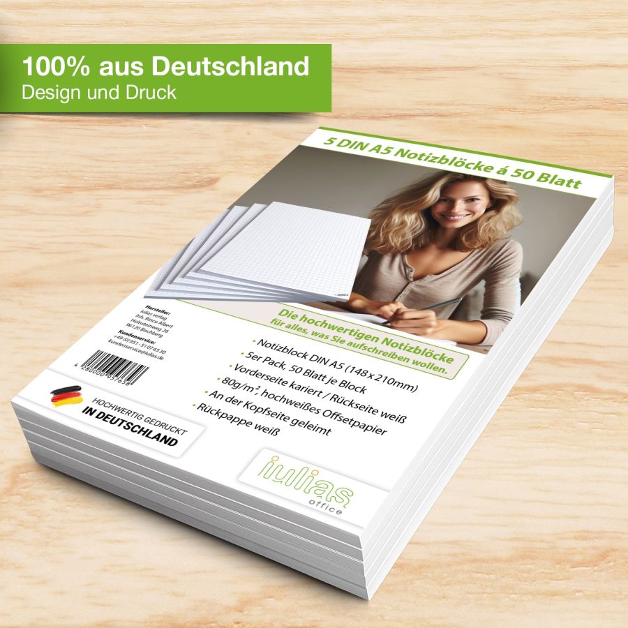 Neu vom iulias verlag: DIN A5 Notizblöcke in verschiedenen Varianten als praktische 5er Sets (© iulias verlag, Rinco Albert) Neu vom iulias verlag: DIN A5 Notizblöcke in verschiedenen Varianten als praktische 5er Sets (© iulias verlag, Rinco Albert)