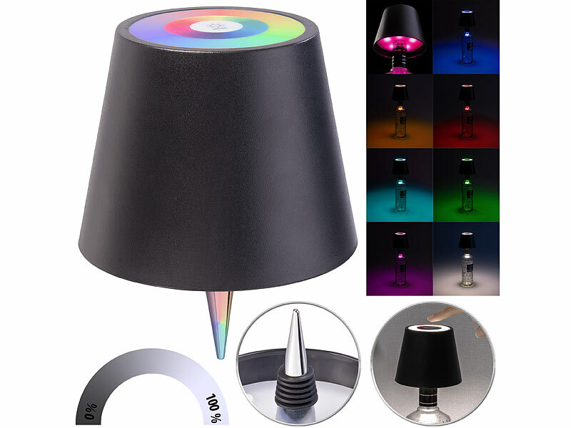 Lunartec Akku-LED-Tischleuchten-Aufsatz für Flaschen, RGBW, www.pearl.de (Die Bildrechte liegen bei dem Verfasser der Mitteilung.)